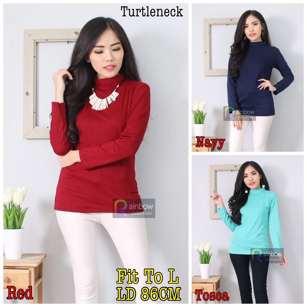 INNER MANSET / BLOUSE TURTLENECK LENGAN PANJANG / ATASAN WANITA MURAH