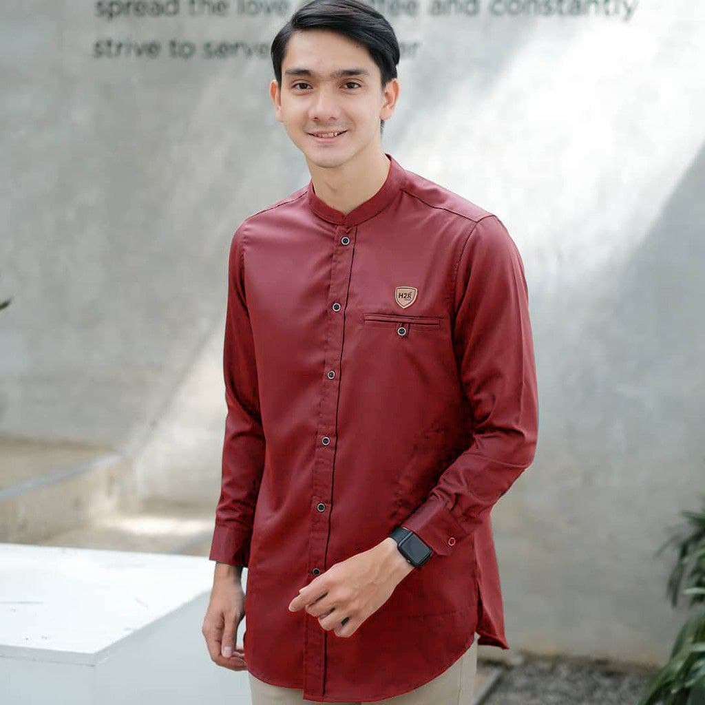 Baju Koko Kurta Dewasa Lengan Panjang Material Catton Adem Serap Keringat.