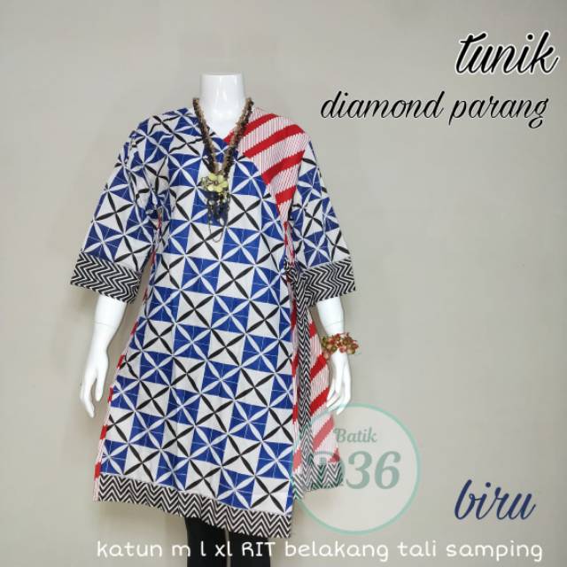 TUNIK DIAMOND PARANG Atasan Tunik Batik Modern Casual Kerja Seragam Kantor