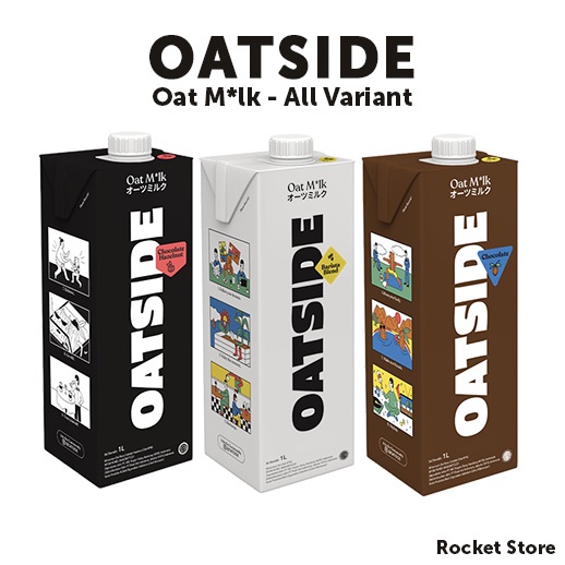 Oatside Chocolate/ Hazelnut/ Barista Blend HALAL Oat Milk 1L - Susu Oat Gandum