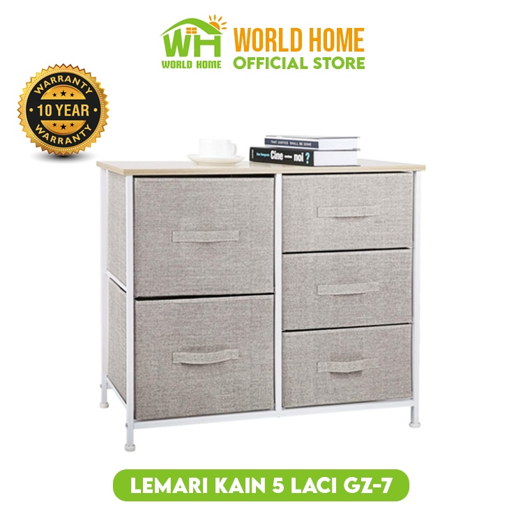 Lemari 2 Susun 5 Laci Lemari Linen Serbaguna Lemari Sisi Ranjang Lemari Linen Minimalis GZ-7