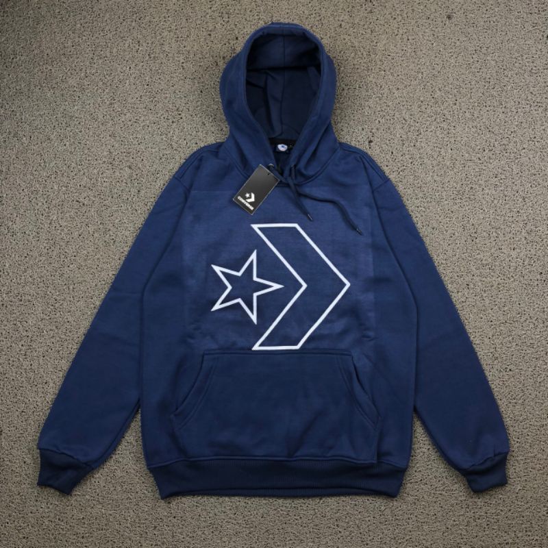 PULLOVER HOODIE CONVERSE CONS MIDDLE LOGO DARK BLUE PREMIUM QUALITTY