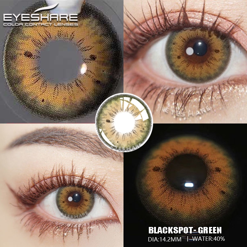 Soflen Model Terbaru 2023 COD Fashion Softlens Murah Lensa Kontak Warna Alami Lensa Kontak Hijau - Blackspot Natural Eyes