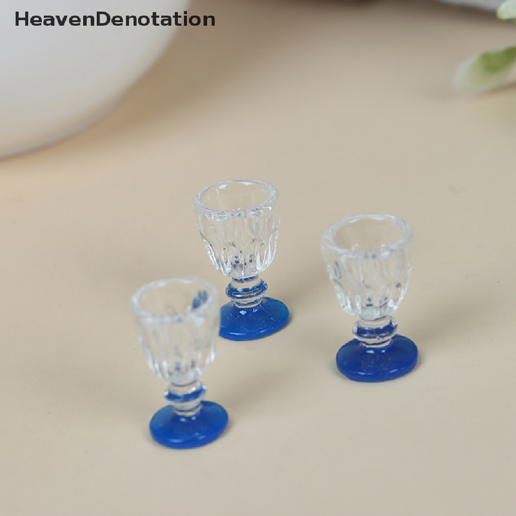 (Heavendenotation) 4pcs Miniatur Gelas Wine / Bir Transparan Untuk Dekorasi Rumah Boneka