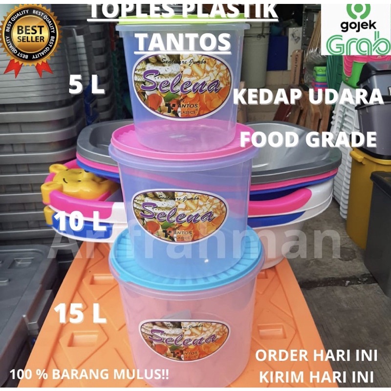 Toples Kue Kering / Toples Plastik 5 10 16 Liter - TANTOS