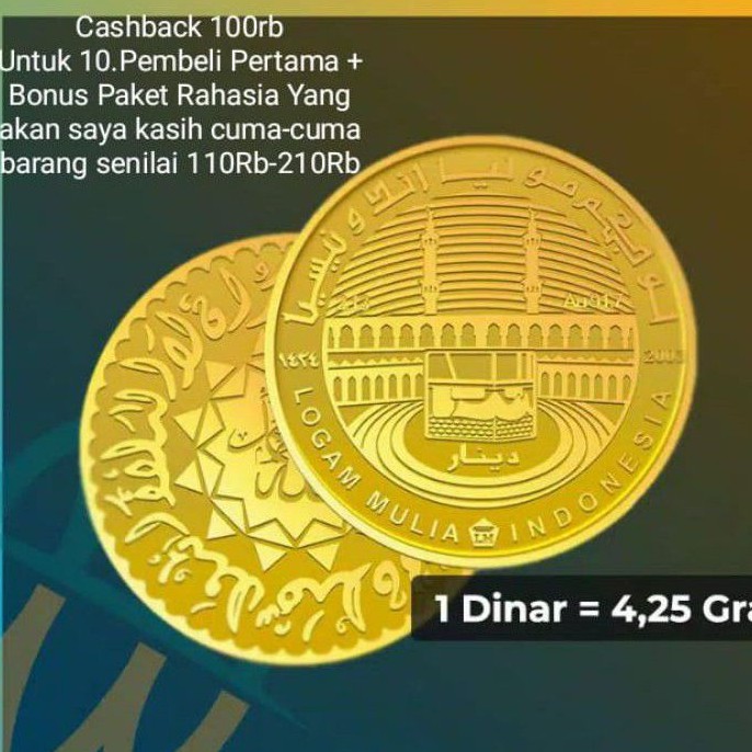 Koin 1 Dinar Emas Antam Bersertifikat Asli LM Antam