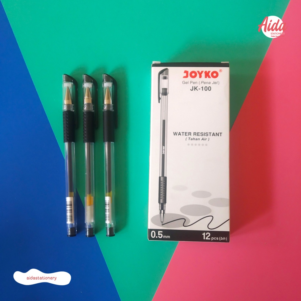 

Pulpen Gel Joyko JK-100 Water Resistant Black (Satuan)