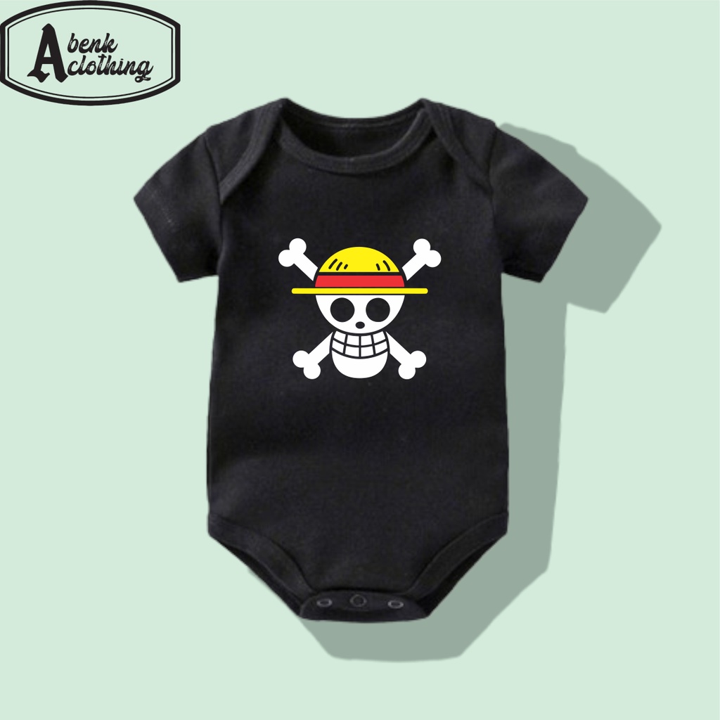 kaos baju bayi ONE PIECE SKULL tshirt ANIME LUFFY ANIMASI tee jumper baby kids pendek kaus distro lo