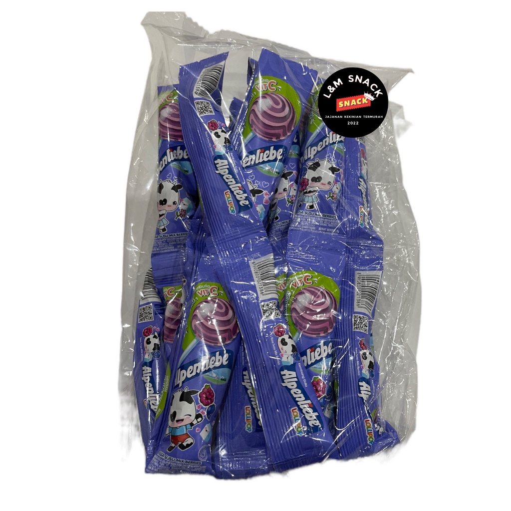 Permen Lolipop Alpenliebe 3 Rasa Stroberi/Mix Berries/Karamel 1 Pack Isi 36 pcs