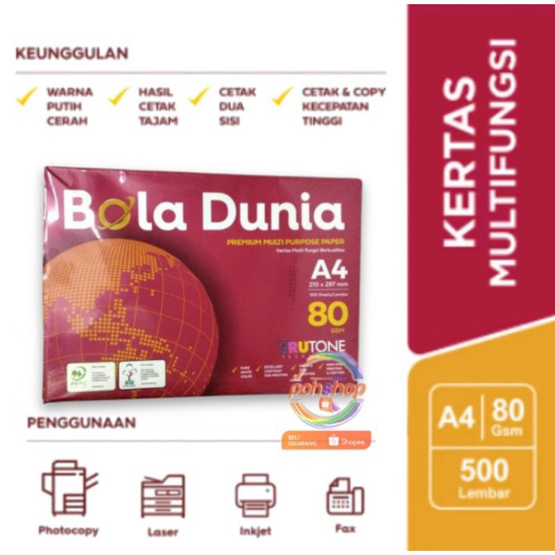 

Bola Dunia HVS A4/80gsm per rim