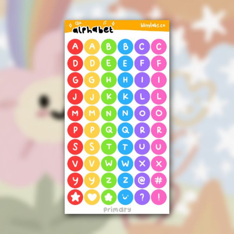

Alphabet Sticker (Primary Colors) By Blinylabs.co