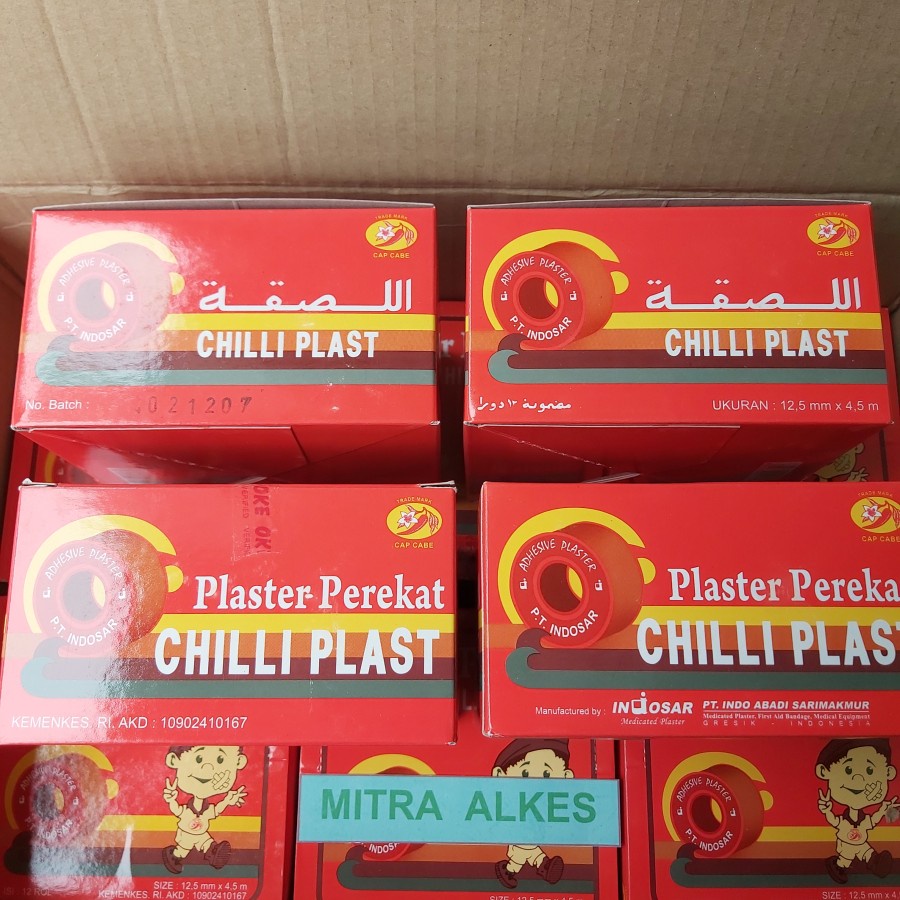 Chilli Plast Sedang 12,5 mm x 4,5 m. Cilli Plast Sedang 12,5mm x 4,5m. I  Plester Coklat Perekat.