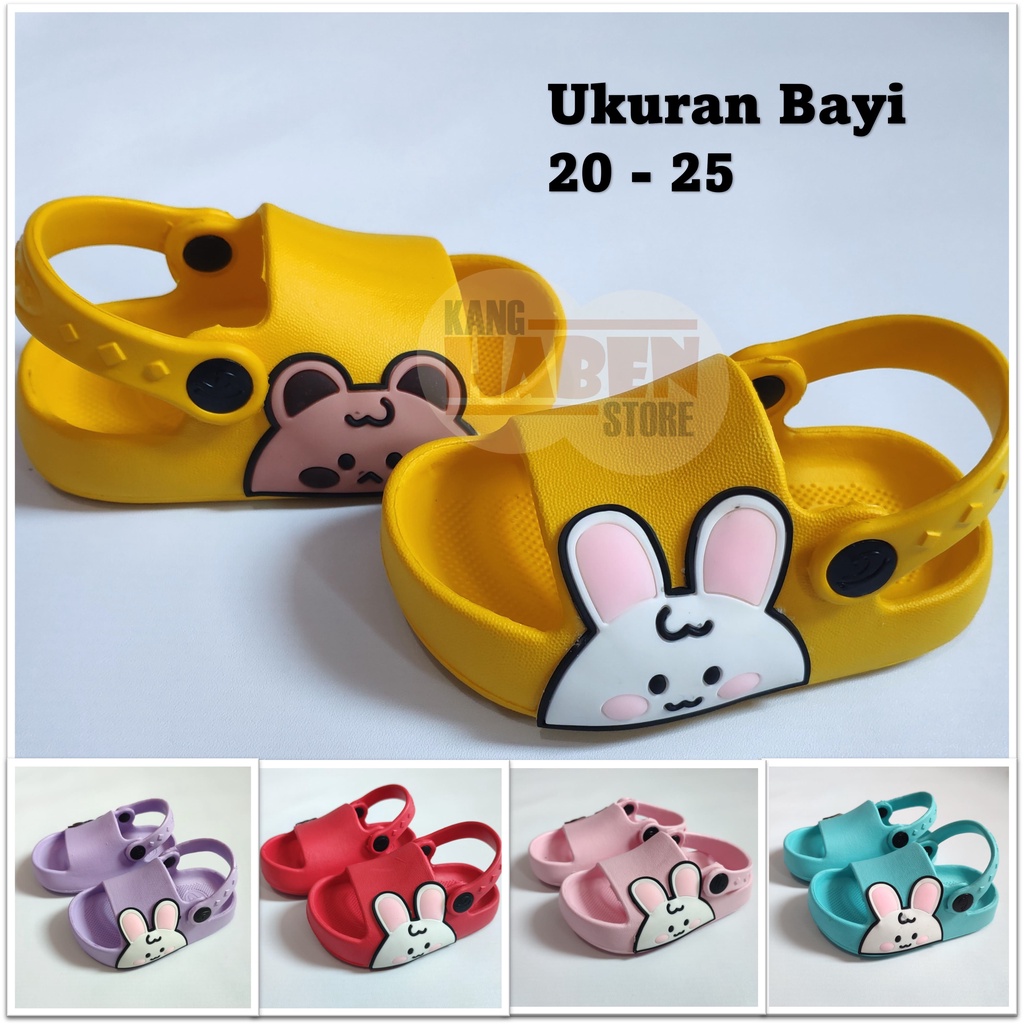 Sandal Anak Bayi Kokop Tali Cewek Cowok Beruang Kelinci 386E 20-25