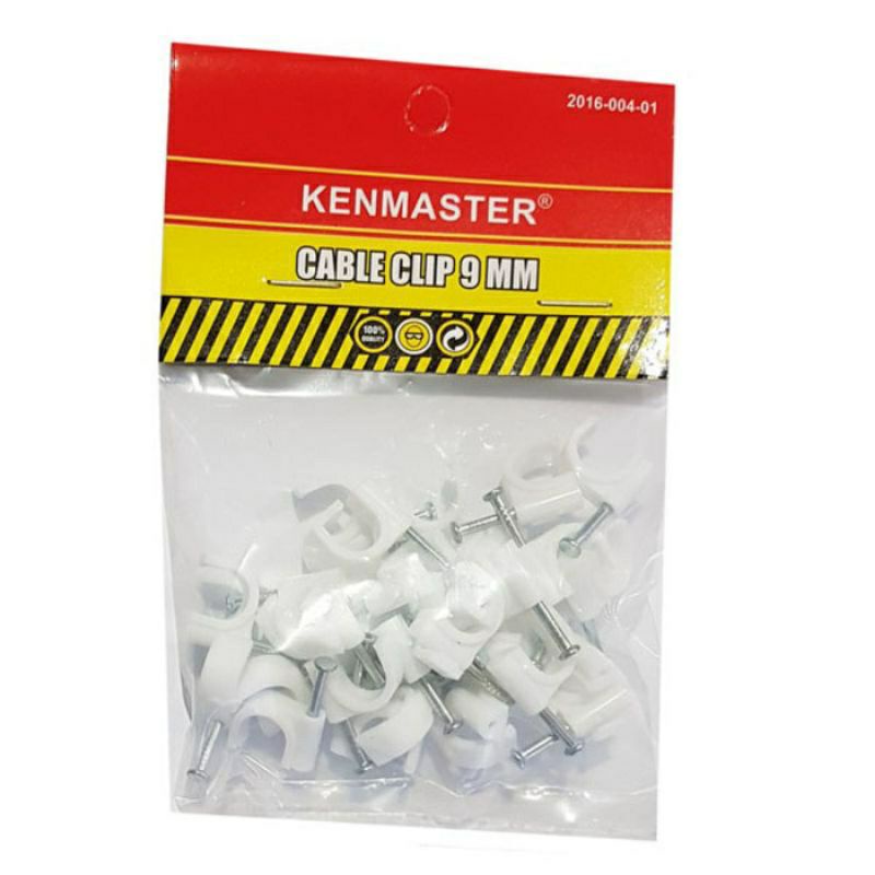 Kenmaster Cable Clip 9mm isi 35 pcs - Klem Kabel Paku Klem Nail Claim