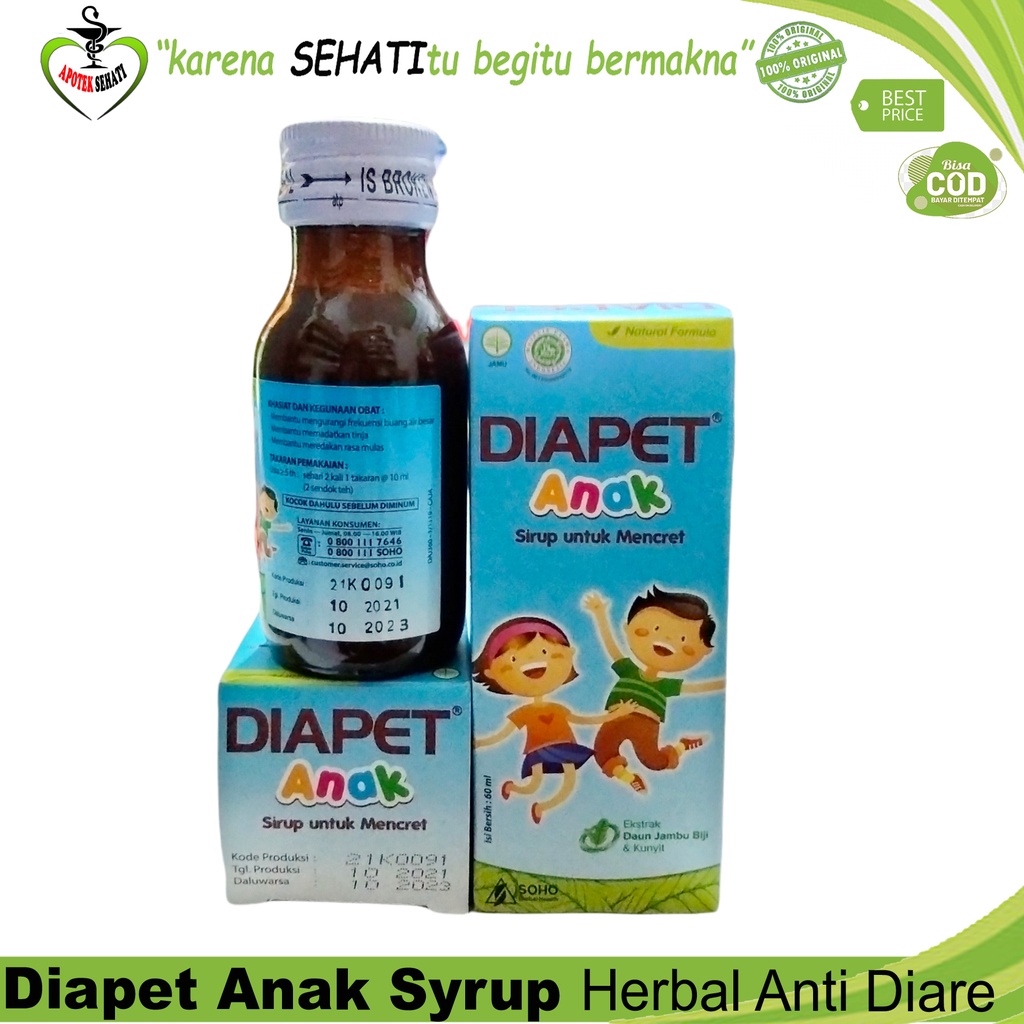 Diapet Sirup Mengatasi Gejala Diare Anak