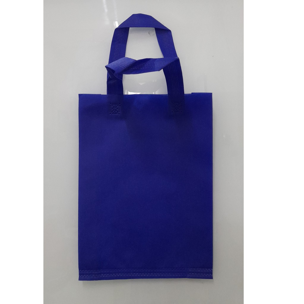 

(Lusin) Tas Press Spunbound Tali Goodie Bag Tas Belanja Warna Biru Benhur 30 cm x 40 cm