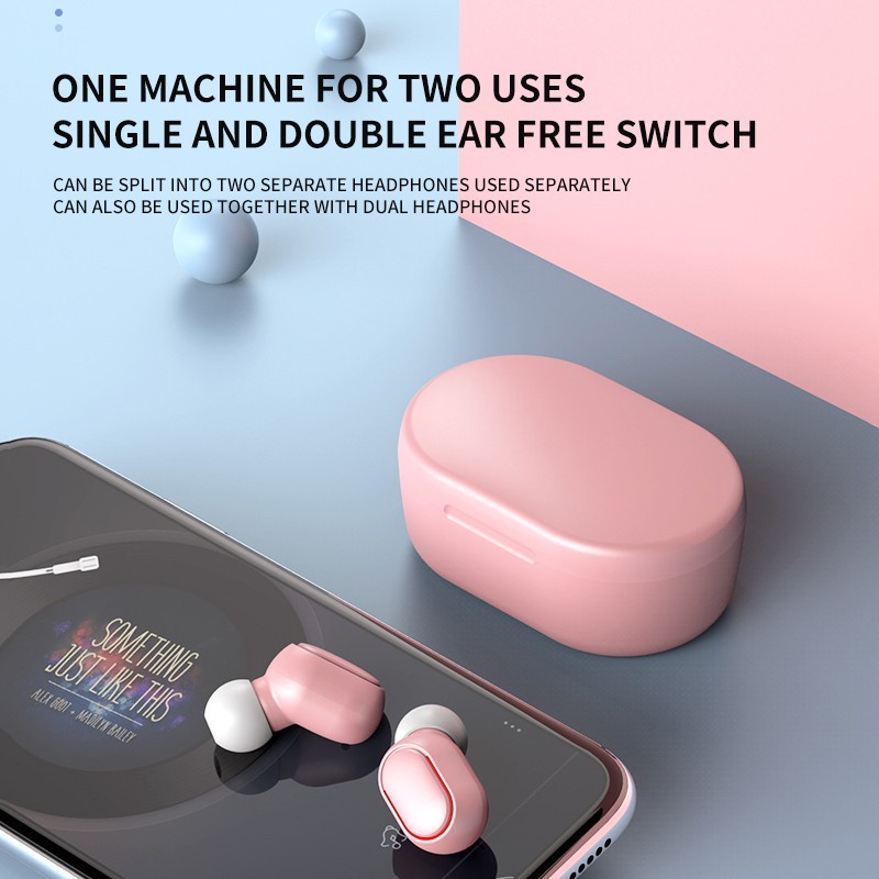 Headset Bluetooth E7S Macaron Led Digital Display TWS Earphone dengan Mic Henset Bloetooth Earphone Wireless Headset Bluetooth