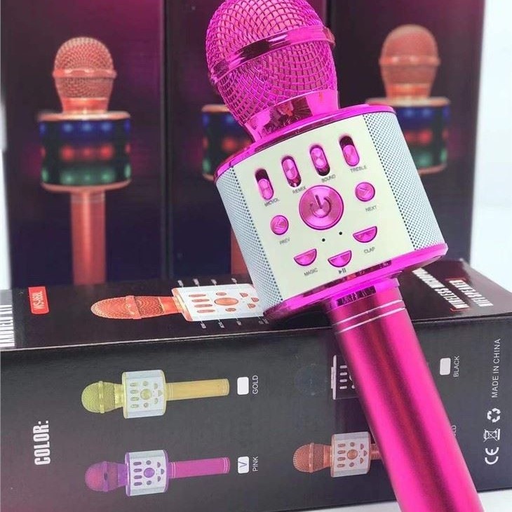 Mic Bluetooth WS-868L Portable Bluetooth Wireless Microphone Smulee Karaoke Nyanyi mikrofon Portable