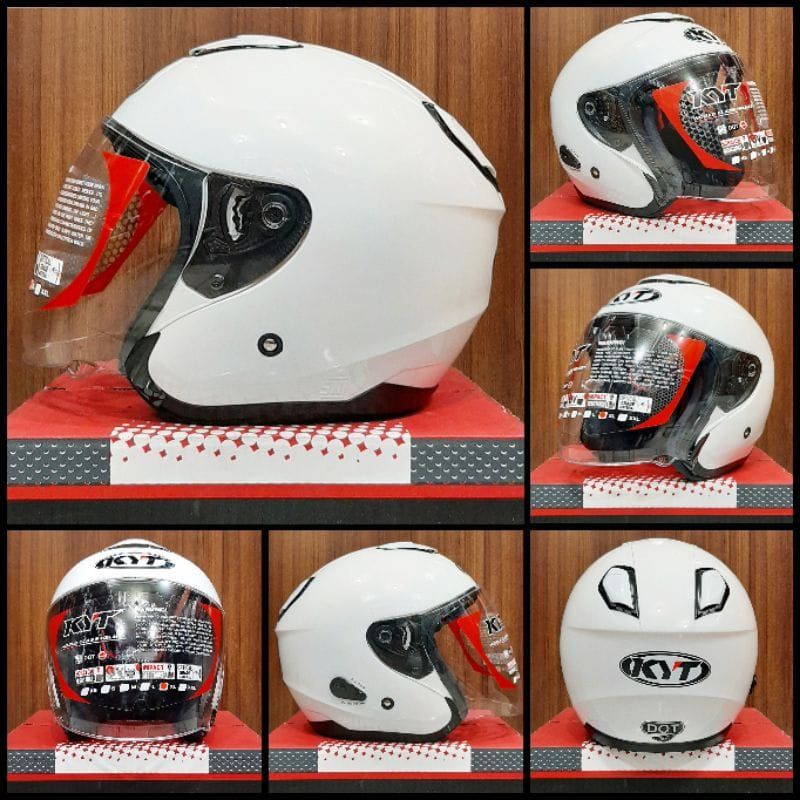 helm kyt kyoto r white putih original 100 