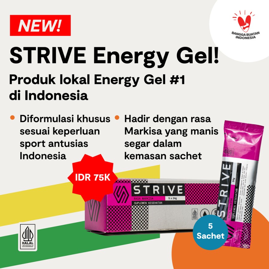 

Energy gel STRIVE not Gugel isotonic suplemen olahraga energi nanas