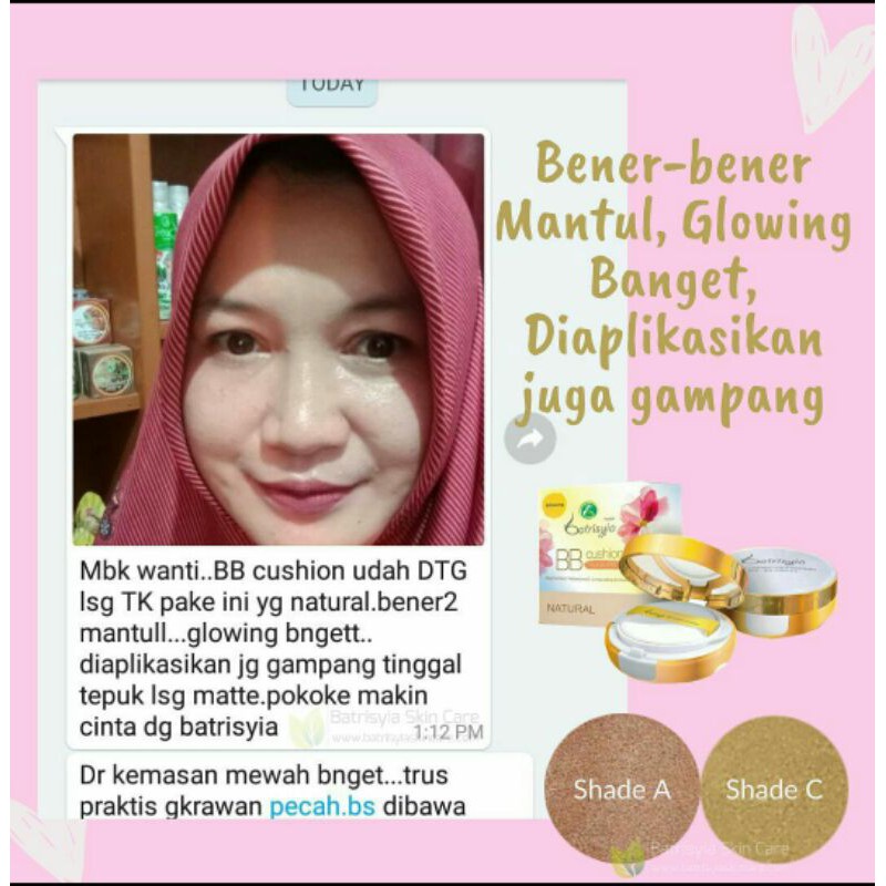 BB Cushion Batrisyia Herbal Base make up Foundation alas bedak