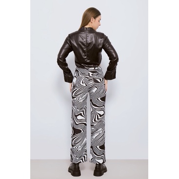 Abstract Marble Straight Leg Pants