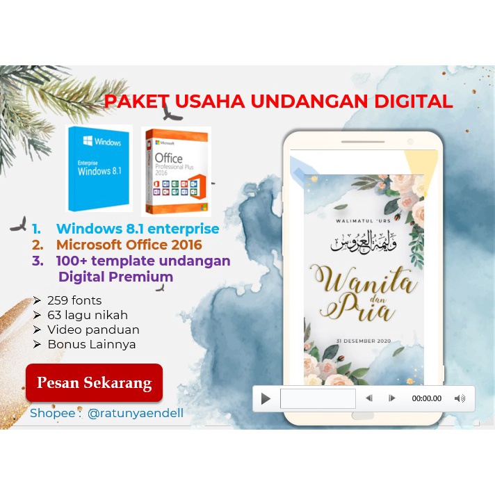 PAKET USAHA UNDANGAN DIGITAL - template undangan digital - video undangan