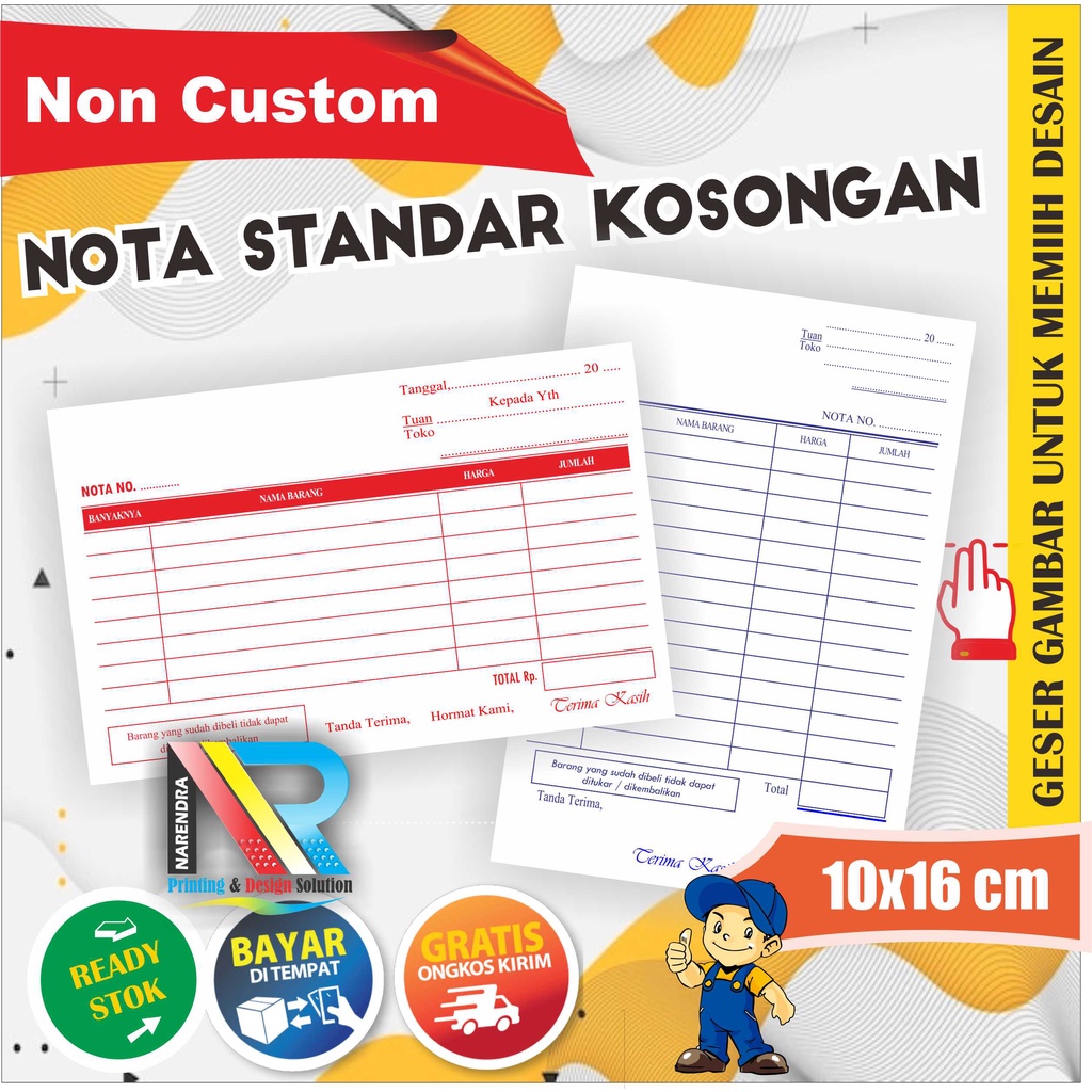 

Buku Nota kontan ukuran standar Grosir dan Eceran 2ply rangkap