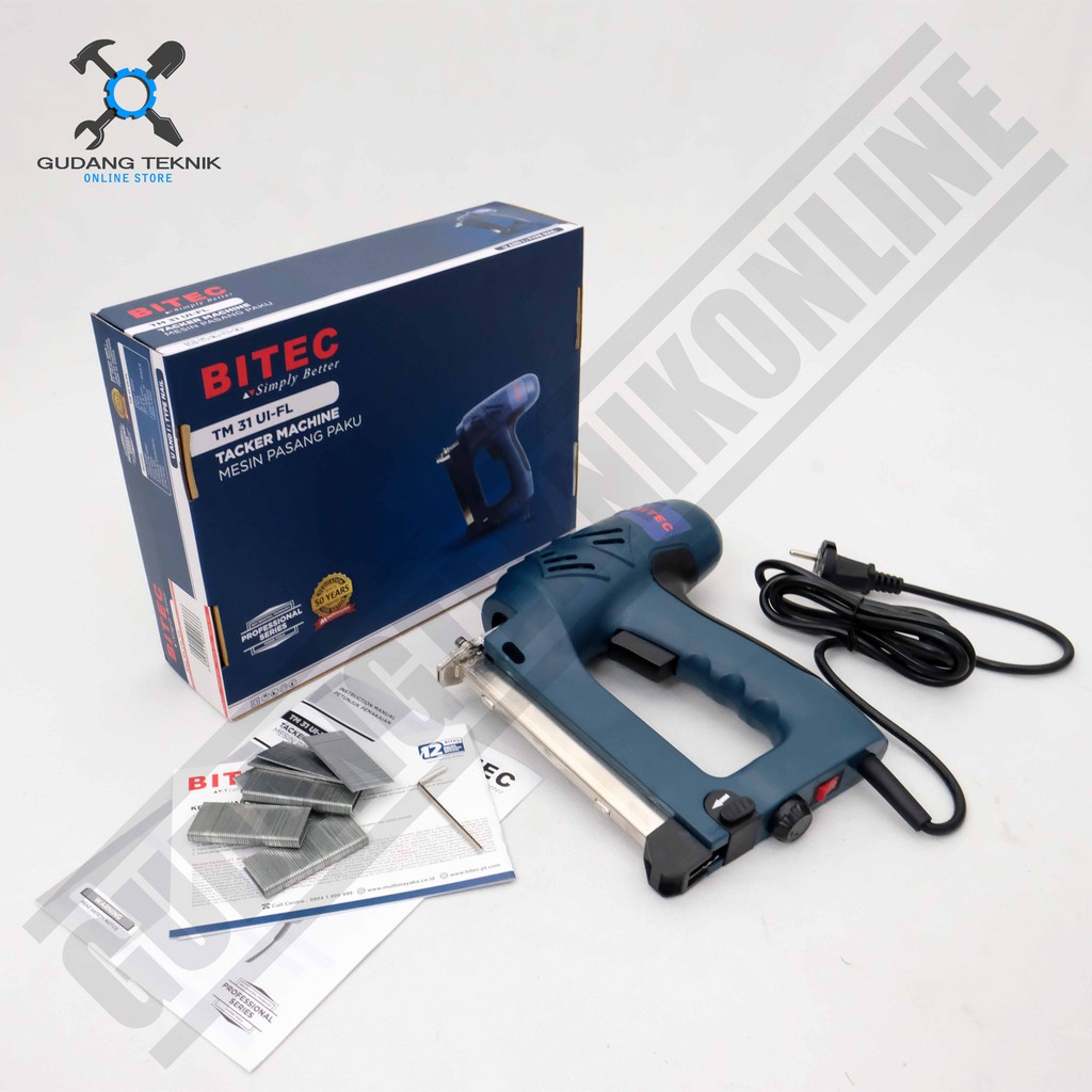 Mesin Paku Tembak Elektrik BITEC TM 31 UI-FL - Tacker Machine Electric Nailer Bitec TM31UI-FL