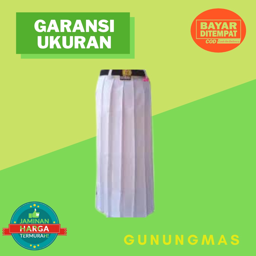 Rok rempel putih seragam SMP SMA SMK rok sekolah panjang warna putih