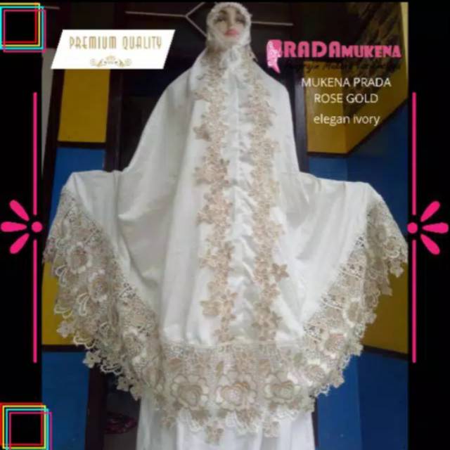 Mukena bordir tasik jumbo ivory