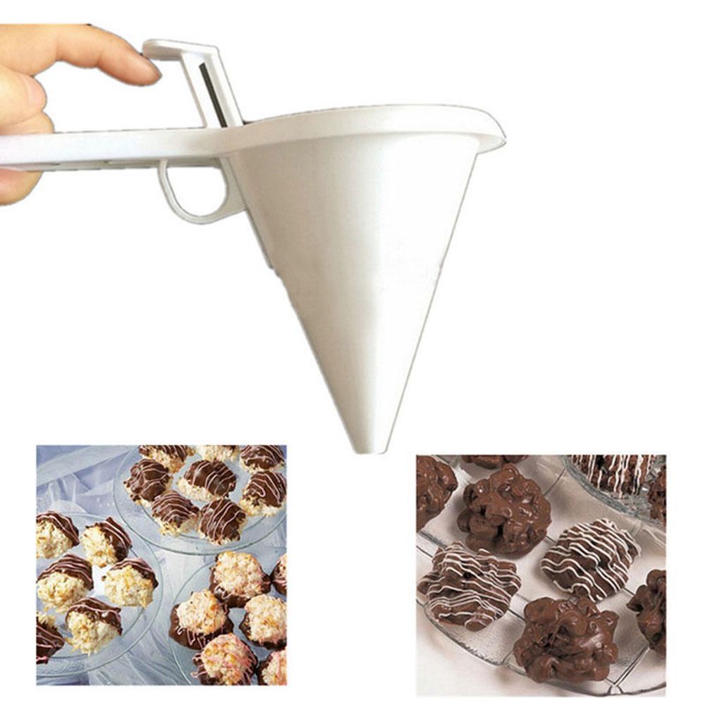 DIY Convenient Chocolate Candy Batter Funnel Mold White Food-grade Plastic  Kitchen &amp; Home Pancake Cream Dispenser