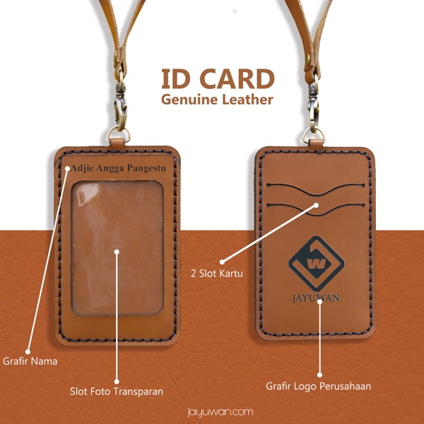 Jayuwan IDC ID Card Bahan Full Kulit Asli Free Csotume Nama