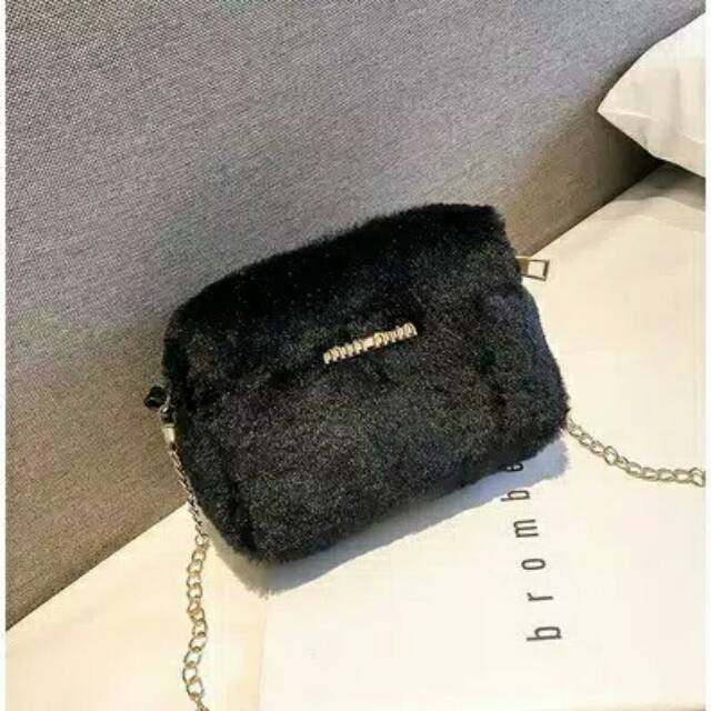 AS Tas import tas selempang wanita lucu bulu michele TasDoctor DD42B MinMin Slingbag Korea  BISA COD