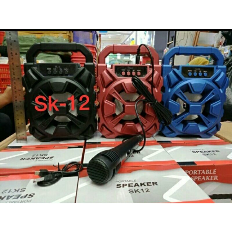 Speaker Bluetooth Portable Plus Mic Karaoke SK-12
