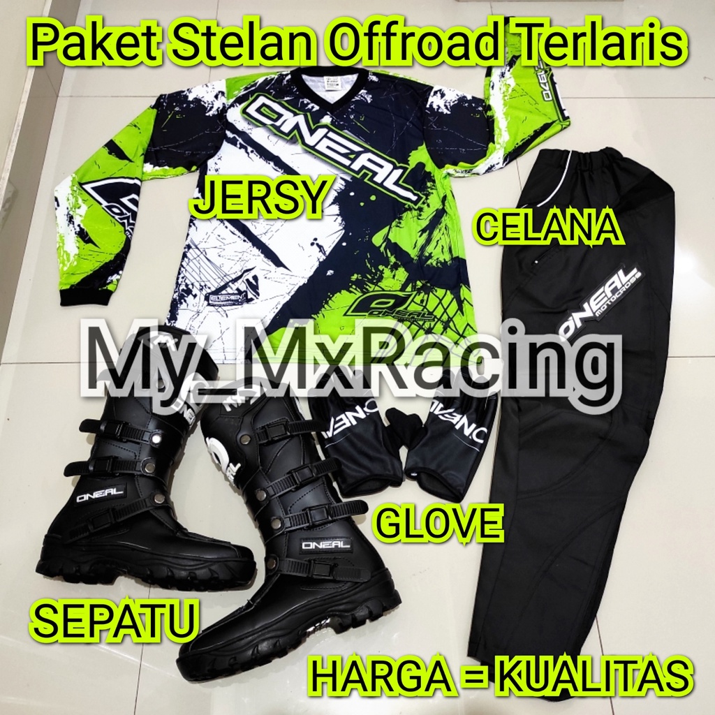 promo stelan offroad ON 09 trail cross sepatu cross jerset trail celana cross tral bonus sarung tangan