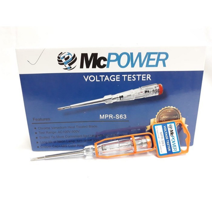Jual McPower MPR-S63 Obeng Tespen Chrome LED Pendeteksi Arus Listrik