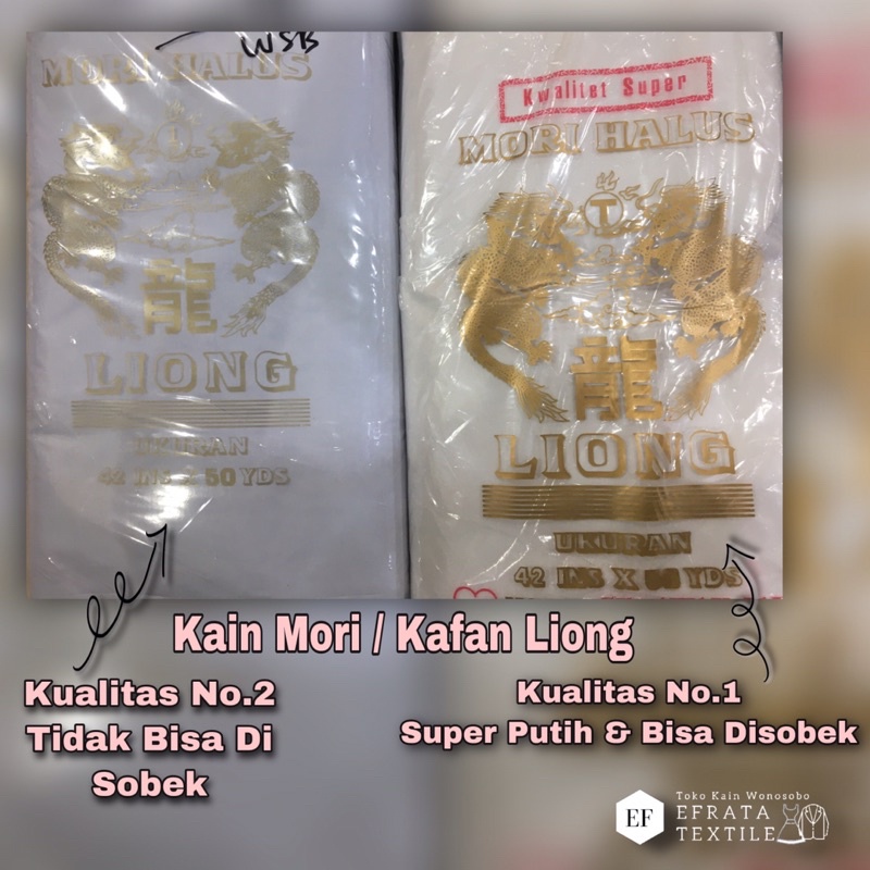 KAIN MORI / KAFAN LIONG ECERAN METERAN SUPER QUALITY