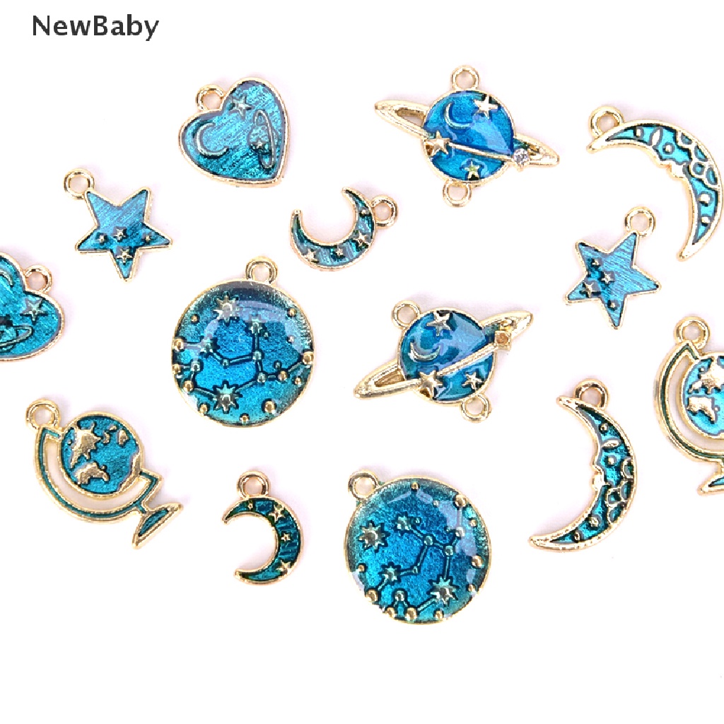 10pcs / Set Liontin Enamel Alloy Seri Alam Semesta Untuk Kerajinan Perhiasan DIY Charms