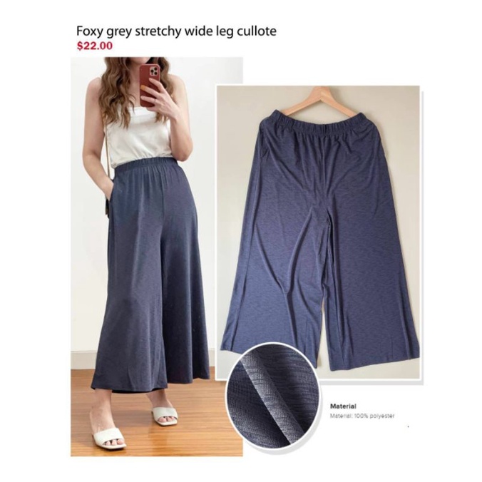 Uniqlo basic stretchy wide cullote pants