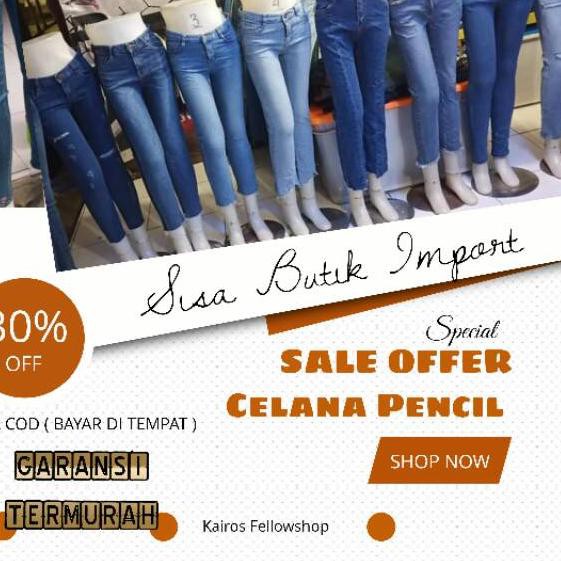 Barang Pilihan Celana  Jeans Wanita  Celana  Pencil  