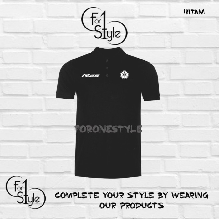 POLO YAMAHA R25 - KAOS BAJU KERAH YAMAHA R25 LOGO DEPAN BAJU OTOMOTIF - FORONESTYLE BAJU CUSTOM