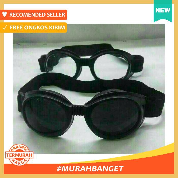 Kacamata Motor Sc 02 Bentuk Besar Bulat Hitam Dan Putih