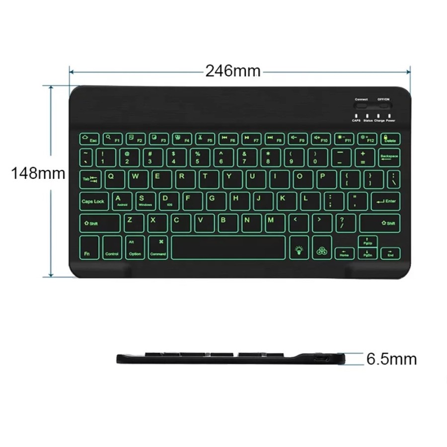 keyboard RGB backlight wireless bluetooth for tab samsung ipad mipad huawei olike advan apple dan bisa juga buat hp