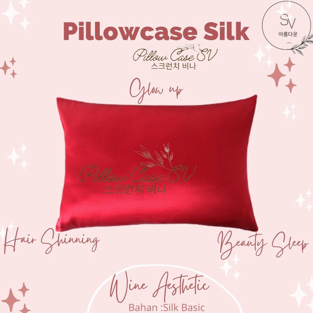 SILK SARUNG BANTAL SILK SV BASIC AESTHETIC SILK SATIN WITH PROTECTION PREMIUM PILLOWCASE SILK sarung bantal lembut kecantikan SV