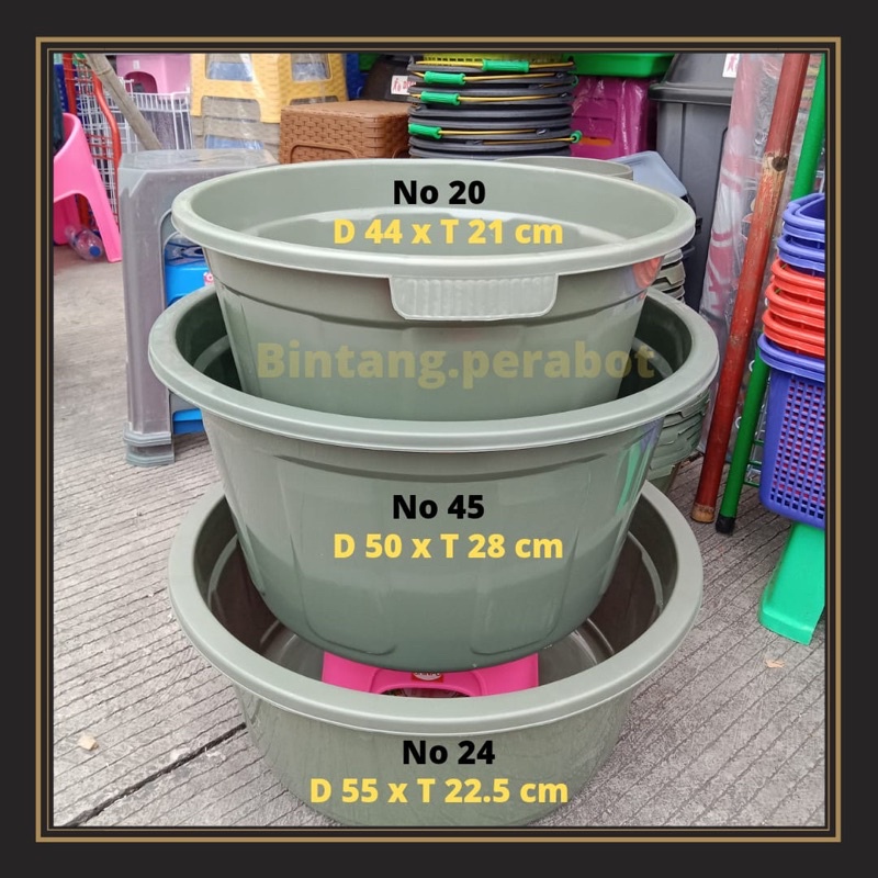 GREAT - Bak Air Plastik No 20 24 45 / Baskom Air Plastik / Bak Basin Ember Plastik Murah