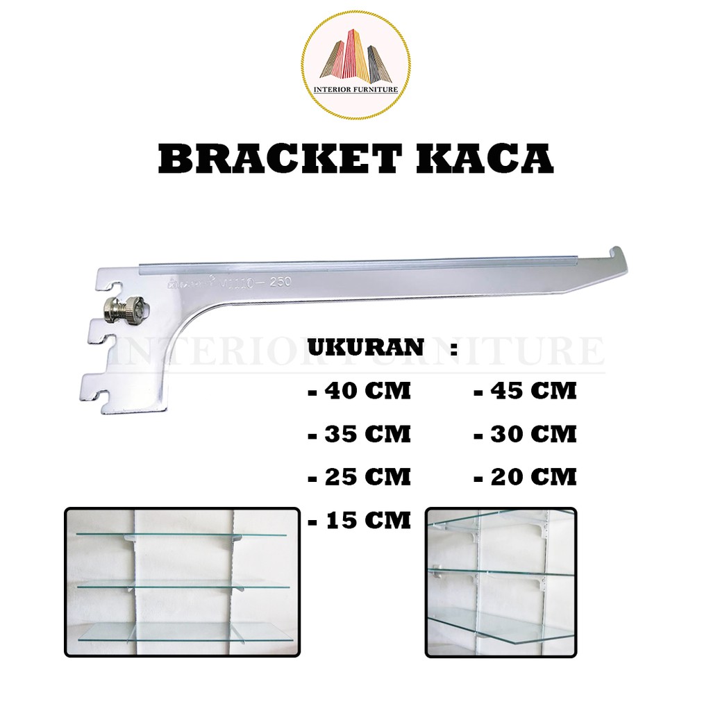 Bracket Kaca - Braket Daun Penyangga Rak Siku Penyangga Rak Braket Anddisplay