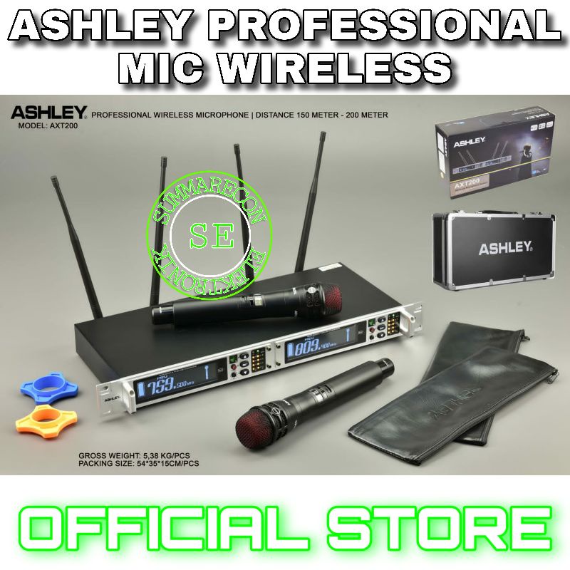 mic wireless original ashley axt 200 mic karaoke microphone