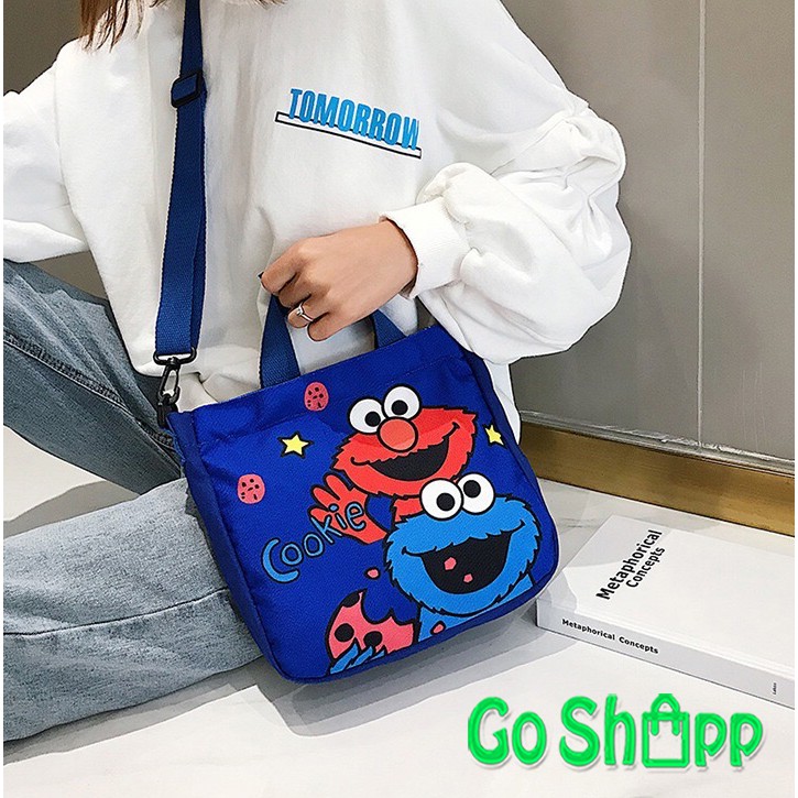 ToteBag Elmo Import - Tote Bag Kanvas Tebal dan Sleting - Tas Anak Totebag Lucu Termurah [TE03]