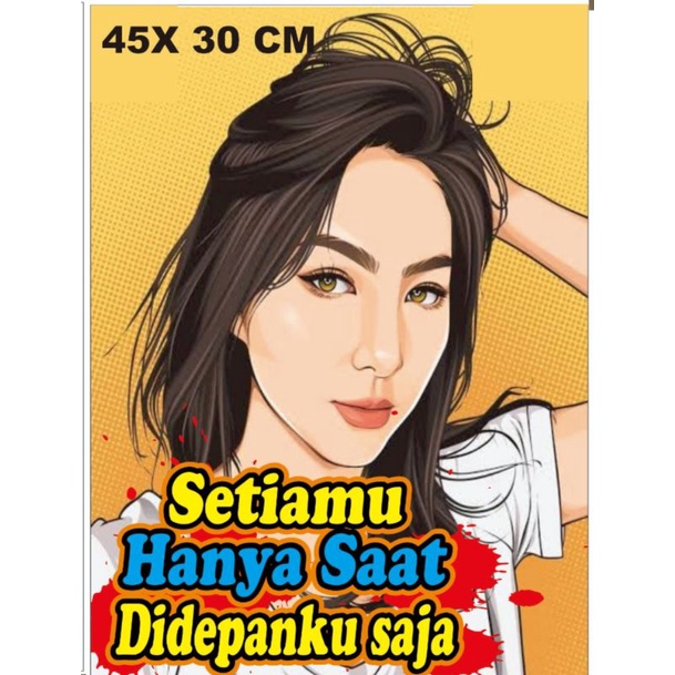 STICKER PRINTING GAMBAR DENGAN KATA-KATA LUCU UNTUK KACA ATAU PINTU TRUK PICKUP MOBIL DLL